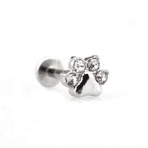 Piercing Labret Rosca Interna Patinha Zircônias Aço 316L